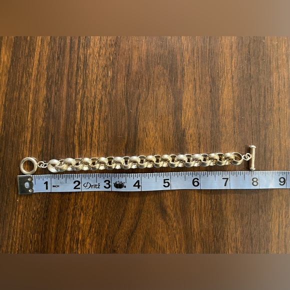 Vintage Sterling Silver 925 Chunky Link Bracelet 7.75” 36g Heavy Toggle Clasp - Picture 5 of 5